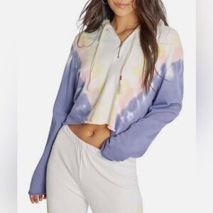 WILDFOX Tie-Dye Cropped Hoodie
